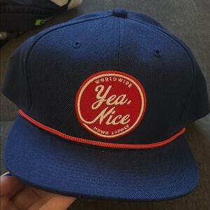 Yea.Nice Blue Cap with Red Logo